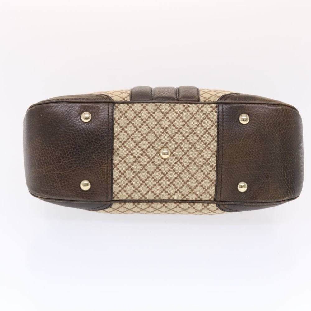 GUCCI Diamante Hand Bag Canvas Leather 2way Brown Beige 247286 Auth tb817 - Picture 5 of 16